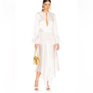 MARQUES' ALMEIDA embroidered silk maxi dress White flapper bridal $1300 NWT S
